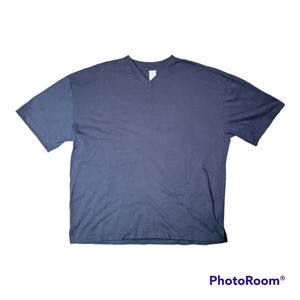 Vintage Black Single Stitch V neck